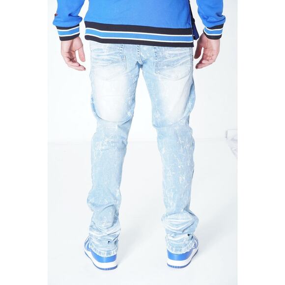 Makobi Jeans Moto Biker Slim Fit Distressed Denim Naxos 42x32 Hip Hop Streetwear - Picture 2 of 15